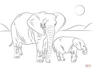 african elephant family coloring page  printable coloring pages