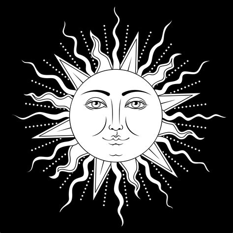 sun  human face symbol vector illustration  vector art  vecteezy