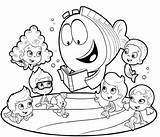 Coloring Bubble Guppies Pages Nick Jr Characters Students Puppy Getcoloringpages Via Christmas sketch template