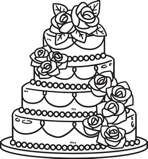 birthday cake black  white coloring page