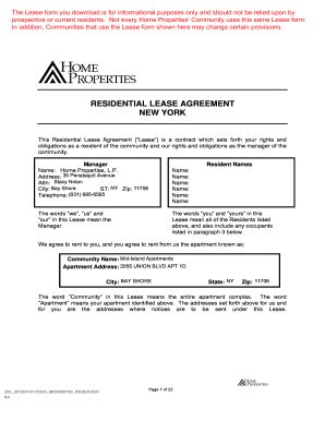 printable apartment lease agreement forms  templates fillable