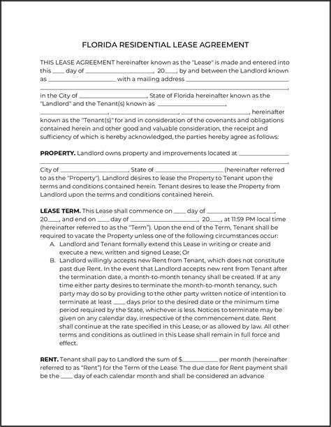 commercial lease agreement form florida form resume examples