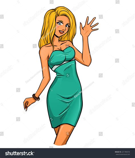 Beautiful Sexy Lady Blonde Hair Waff Stock Vector 221789374 Shutterstock