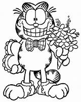 Garfield Coloring Valentines sketch template
