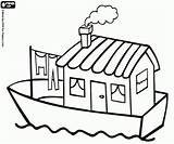 Houseboat House Drawing Boat Clipart Boats Coloring Pages Printable Colouring Clip Color Drawings Clipground Other Simple Ship Oncoloring Preschool sketch template