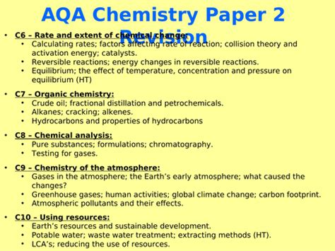 aqa chemistry paper  gcse combinedtrilogy revision power point