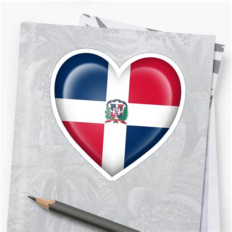 Dominican Heart Flag Sticker By Jeffbartels Redbubble