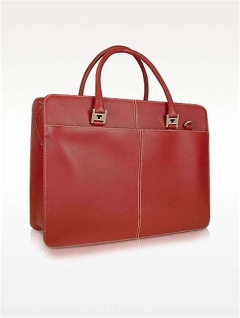 tavecchi rialto dark red leather laptop case  removable sleeve  red