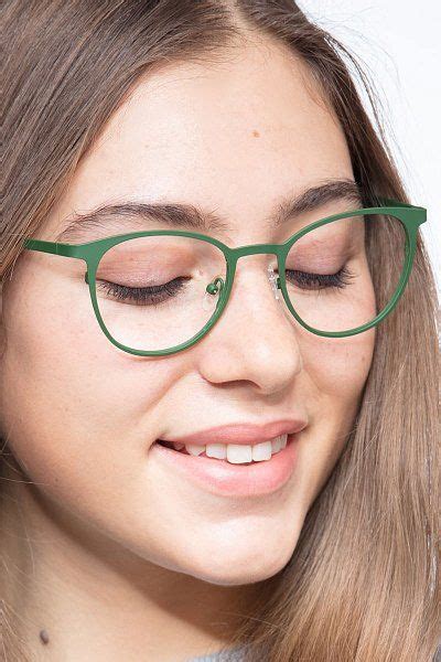 matte green round prescription eyeglasses large full rim metal eyewear