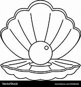 Shell Pearl Outline Sea Vector Icon Style Illustration Royalty Alamy sketch template