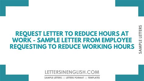 request letter  reduce hours  work sample letter  employee