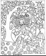 Karla Doodle Gerard Klimt Owls Sheets Gustav Volwassenen Herfst Primitive Hooking Hook Especiales Fun Hundertwasser Chouettes Redwork Amarna Artesanato Chouette sketch template