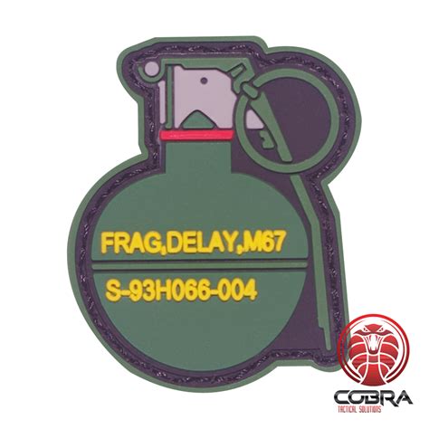 Frag Delay M67 Grenade Red Pvc Patch Velcro Military