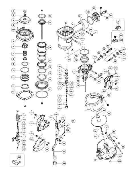 hitachi nvan parts list hitachi nvan repair parts oem parts  schematic diagram