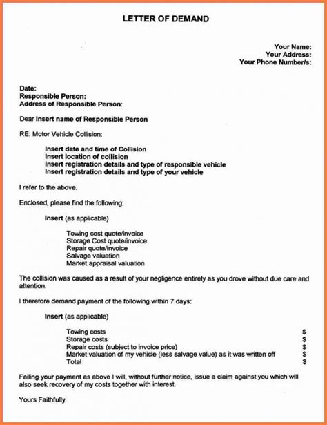 personal injury demand letter template resume letter