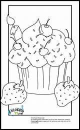 Coloring Pages Cupcake Teamcolors sketch template