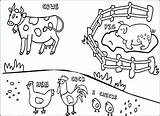 Farm Animal Coloring Animals Pages Color Planet Preschoolers Printable Cow Pig Chicken Print Getdrawings Getcolorings sketch template