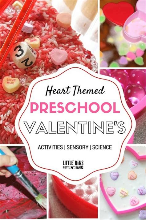 valentine day activities  preschool  bins   hands