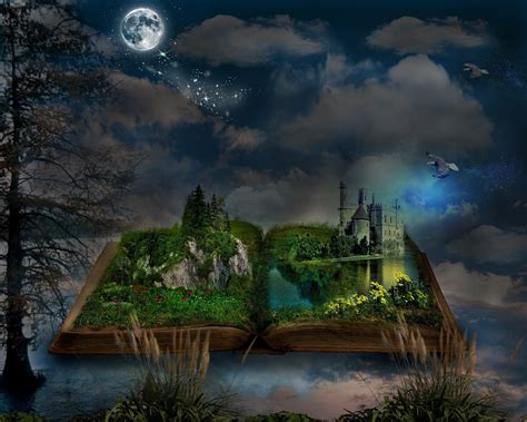 moon castle fantasy book hd wallpaper