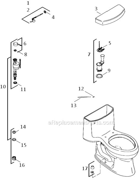 kohler cimarron comfort height  piece elongated toilet   ereplacementpartscom