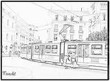 Tram Metro Tramway sketch template