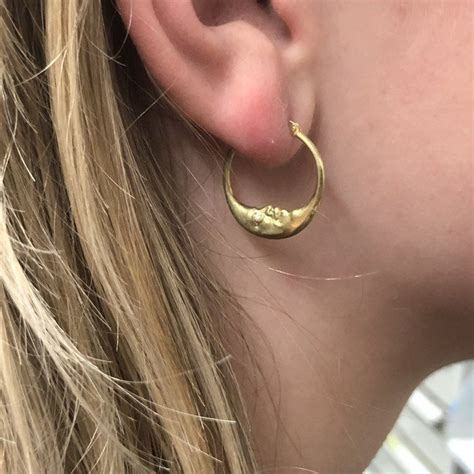 small crescent moon hoop earrings 18mm — anthony lent in