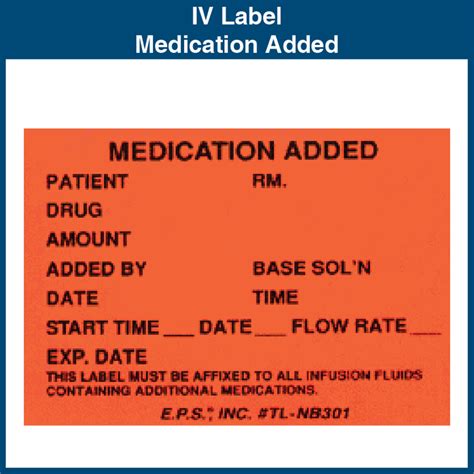 iv label medication added     labels