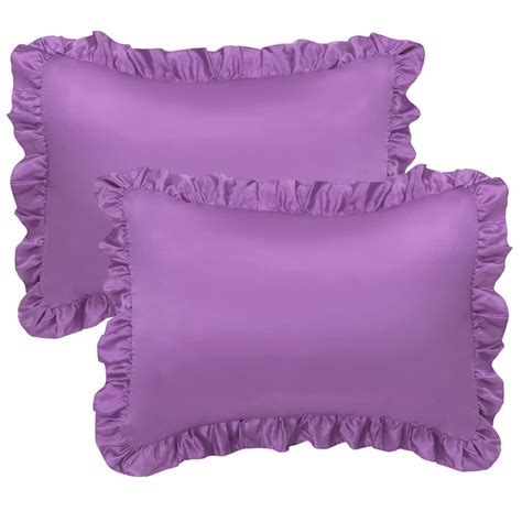 pcs pillow shams covers satin silk oxford pillowcases purple king
