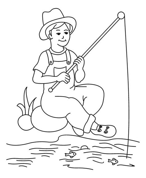 fisherman boy coloring page coloring sky