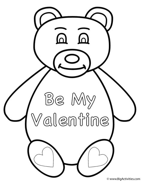 teddy bear   valentine coloring page valentines day