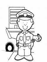 Coloring Pages Police Policeman Kids Helpers Community sketch template