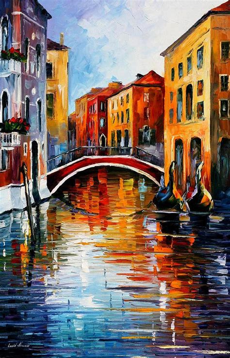 Canal In Venice Palette Knife Oil Painting On Canvas By