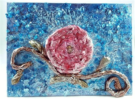 time  create diy tissue paper rose canvas