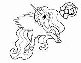Celestia Princess Coloring Pony Little Coloringcrew sketch template