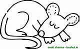 Mouse Coloring Pages Sleeping Sharma Swati sketch template