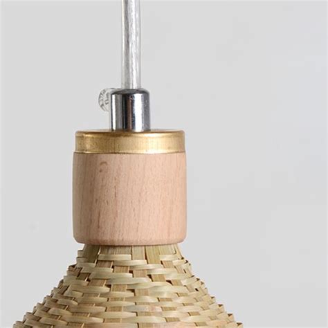small handcrafted hat shape bamboo hanging lamp modern design light  shade