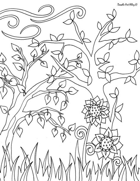 flower coloring pages spring coloring pages tree coloring page