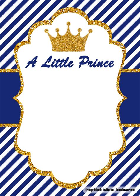 prince baby shower invitations templates  printable baby