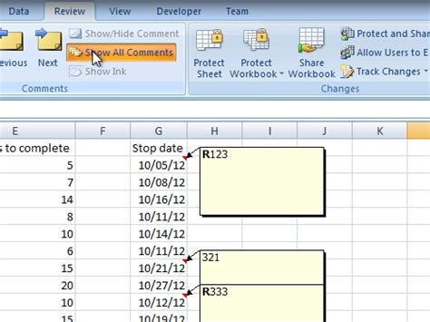 print excel  notes cell howtech