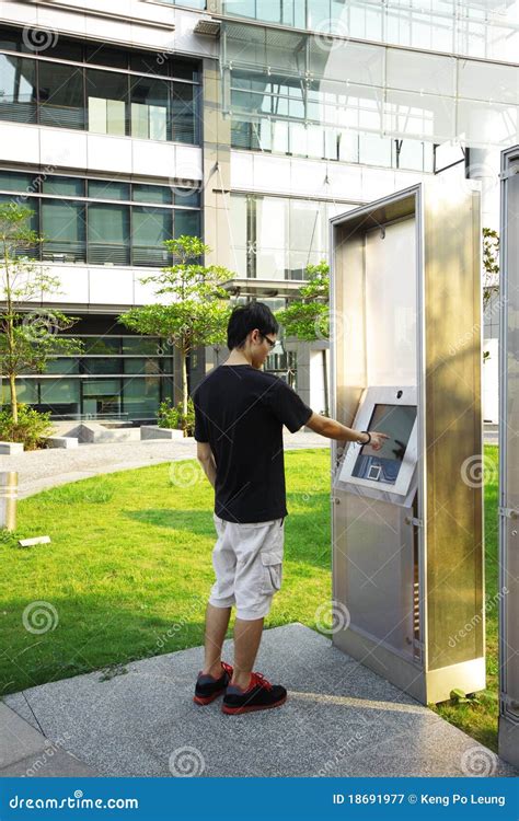 asia boy play  touch screen stock image image   park