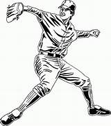 Coloring Baseball Pages Pitcher Printable Drawing Clipart Softball Print A251 Glove Cliparts Cartoon Ball Equipment Batter Clip Pitching Sports Library sketch template