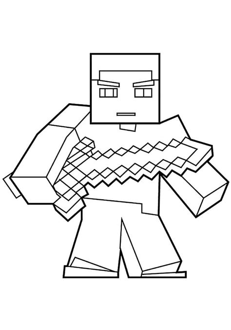 minecraft coloring pages herobrine  coloring book  coloring