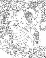 Coloring Pages Goddess Dover Adult Book Publications Printable African Oshun Goddesses Sheets Welcome Books Drawings Coloriage Sample Color Water West sketch template