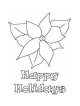 Coloring Poinsettia Pages Mistletoe Holiday Christmas sketch template