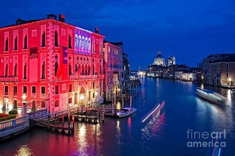Venice Italy At Night Photography By Delphimages Wall