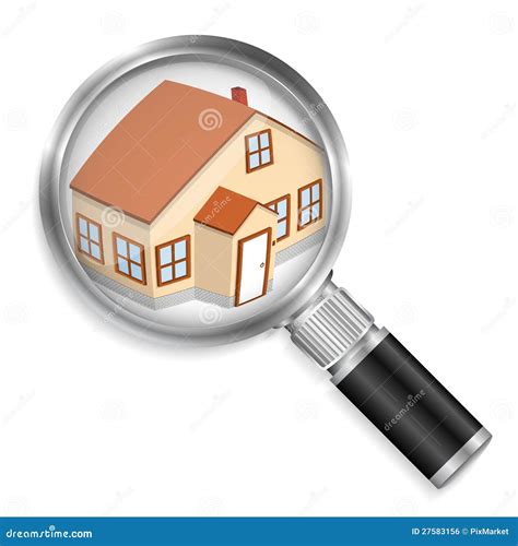 search house stock vector illustration  concept loupe