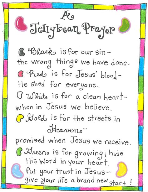 printable jelly bean prayer printable word searches