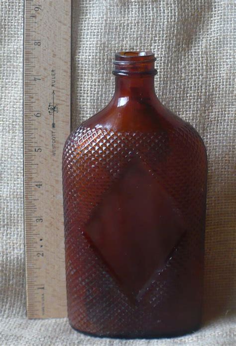 captain kid whiskey bottle vintage dark amber glass liquor etsy
