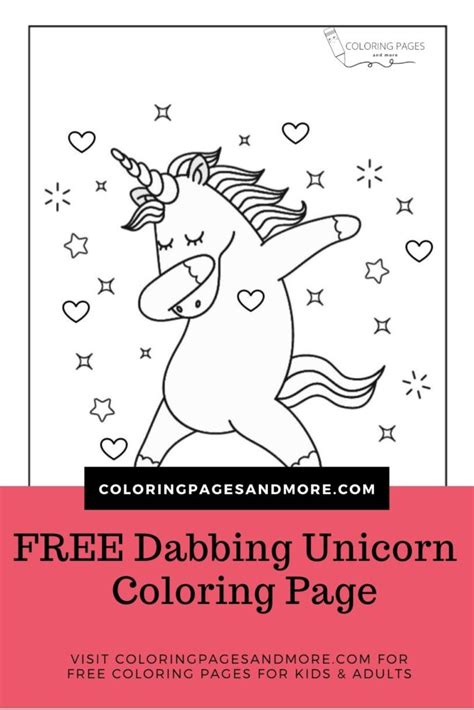 dabbing unicorn coloring page coloring pages