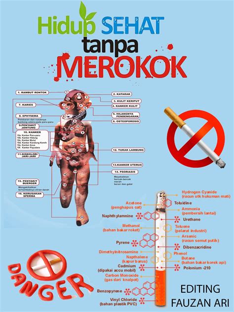 poster bahaya merokok  mudah digambar gambaran